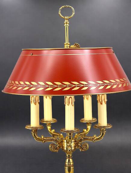 Bronze Bouillotte Lamp in Solid Empire Style Five Lights * Lucien Ga