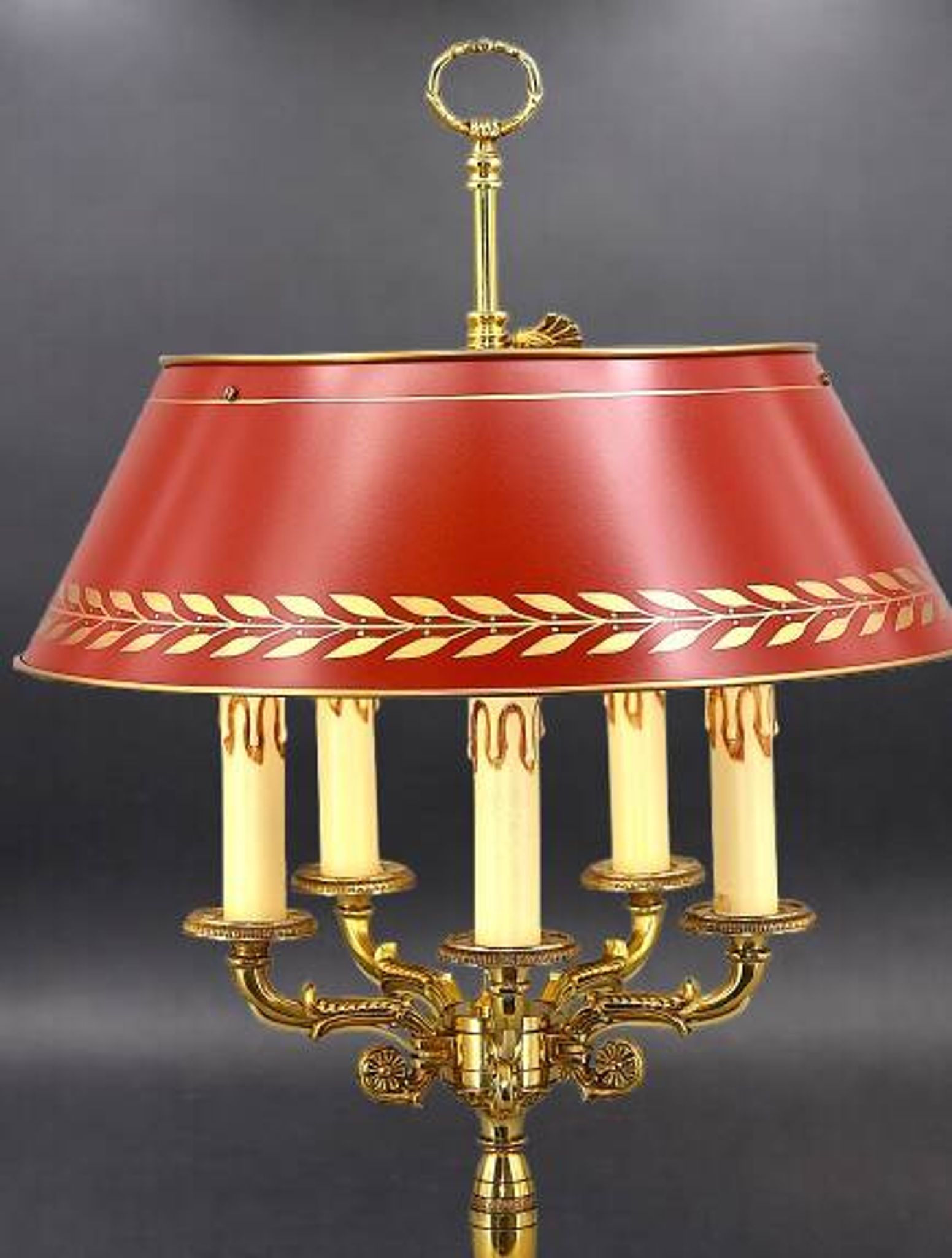 Lampe Bouillotte en Bronze Massif de Style Empire Cinq Lumières * Lucien Ga