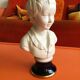 Bust child cherubin porcelain biscuit signed Tharaud Limoges made In France