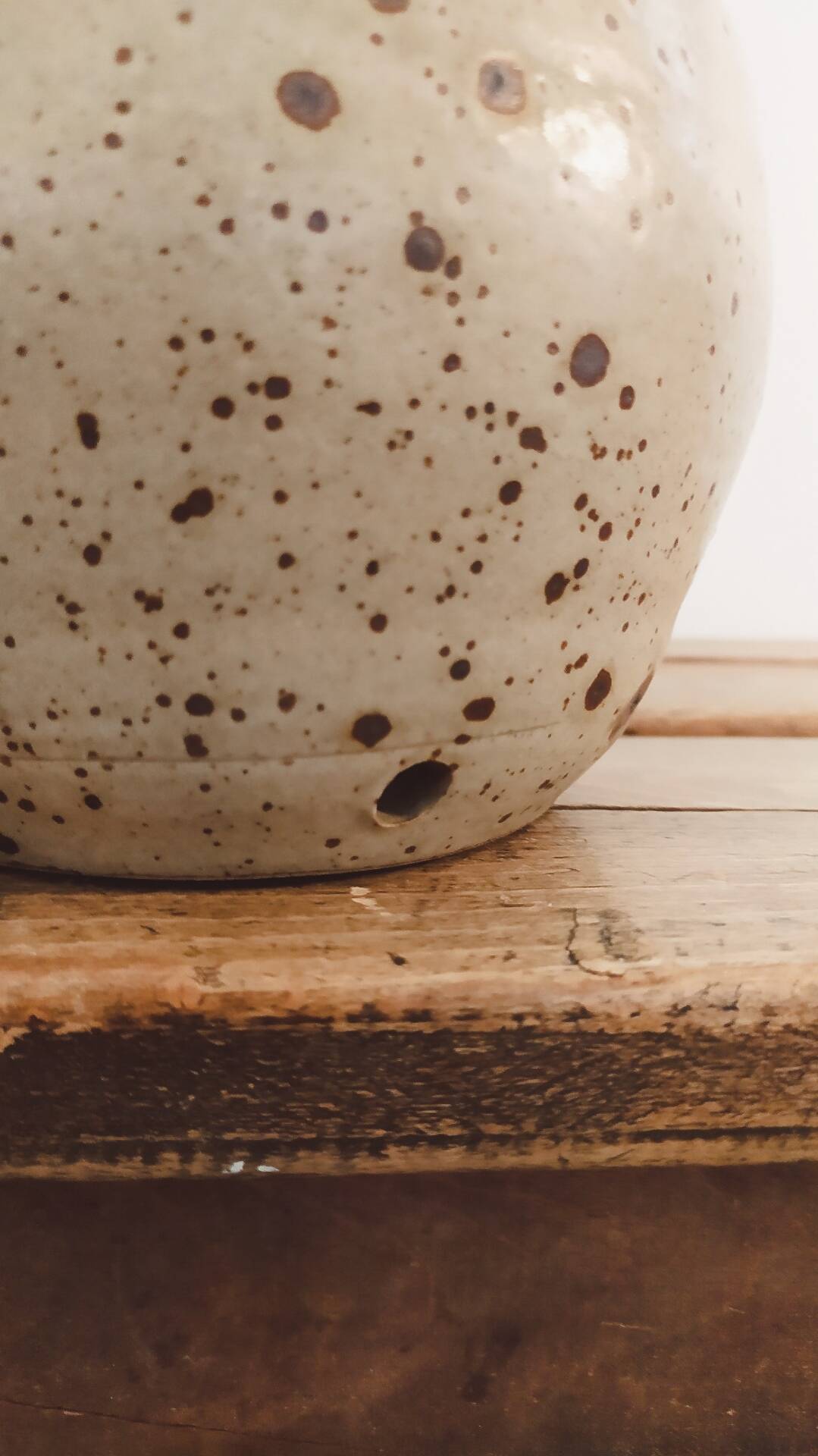 Antique spherical lamp base in pyrite stone