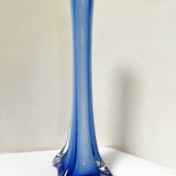 Vase soliflore en verre bleu