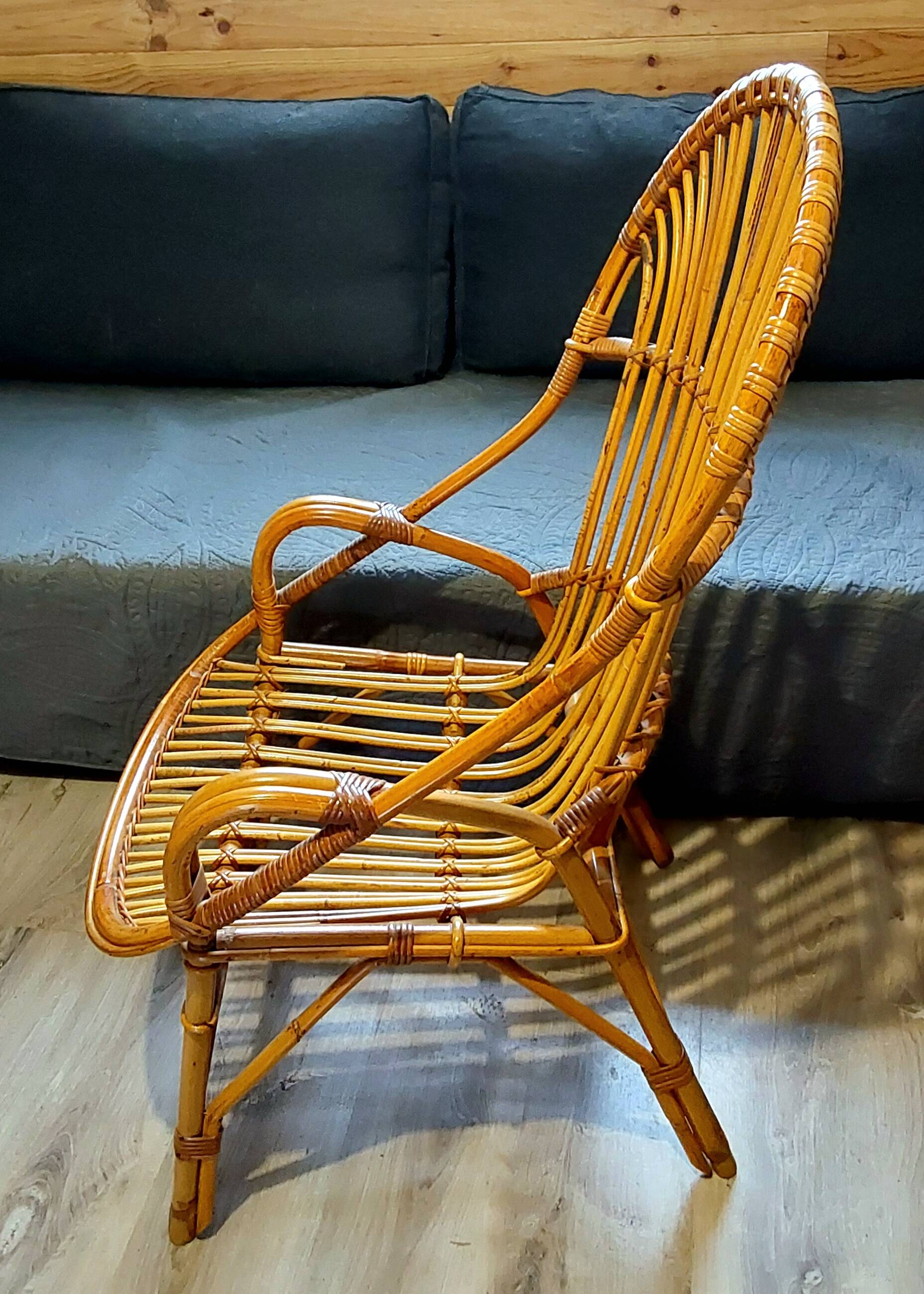 Fauteuil Osier Vintage
