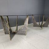 Vintage brutalist coffee tables or side tables, 1970s