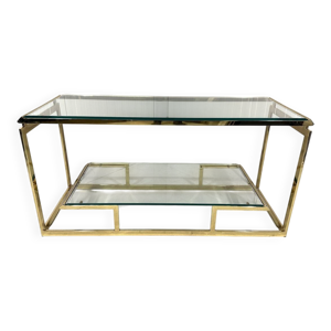Console à deux niveaux - verre laiton