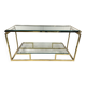 Brass & Bevelled Glass Two Tier Console Table 1970’s