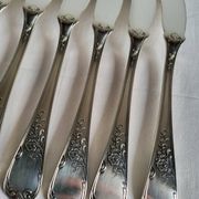 12 silver-plated metal fish cutlery pieces by Guildar, 24 pieces.
