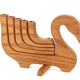Folding wooden candle holder in the shape of a bird, 70s