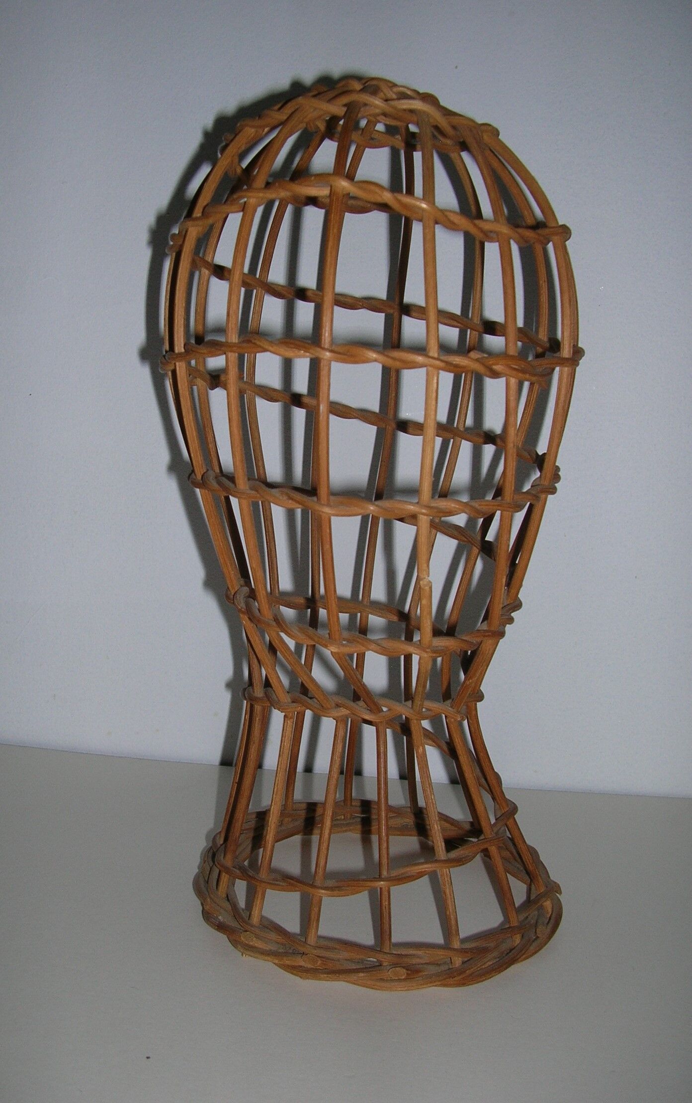 Mannequin head in rattan