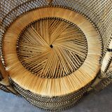 Vintage Emmanuelle de Kok armchair in wicker and bamboo 1970