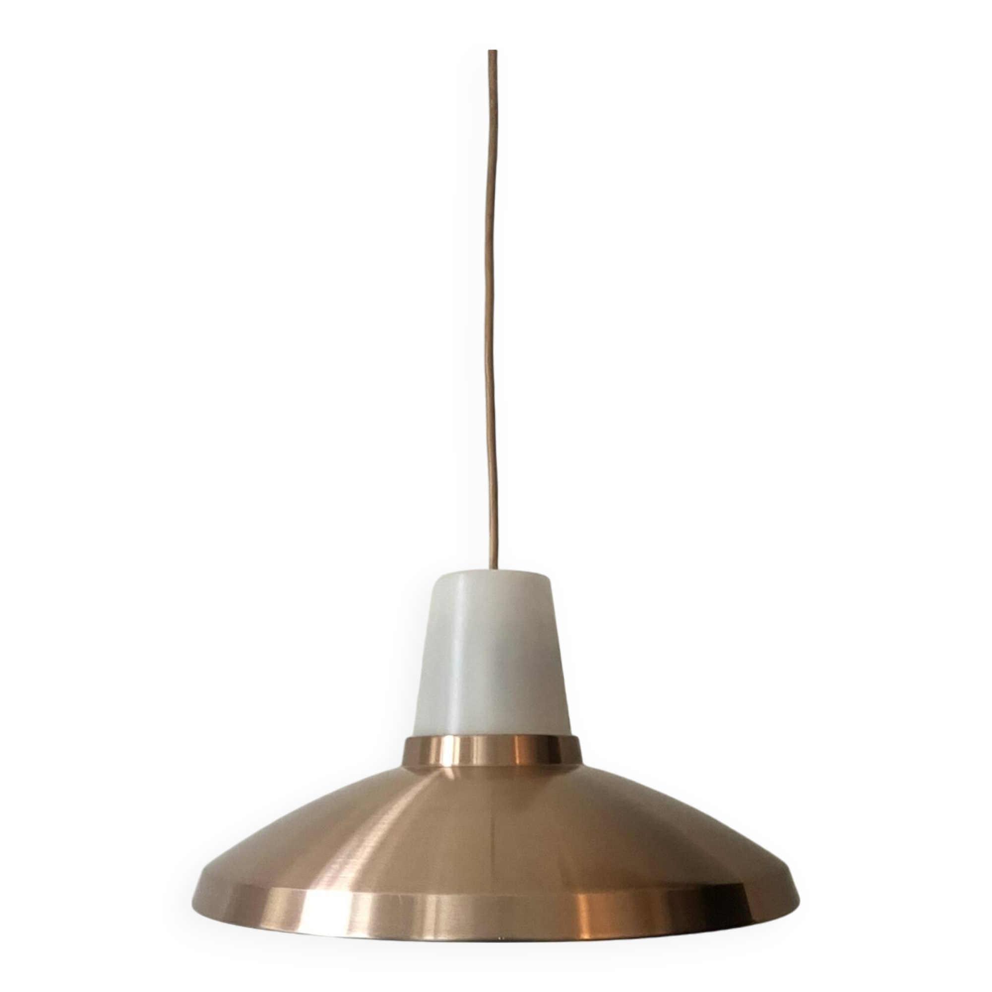 Mid-century Scandinavian pendant light in pink chrome metal, 1970s design