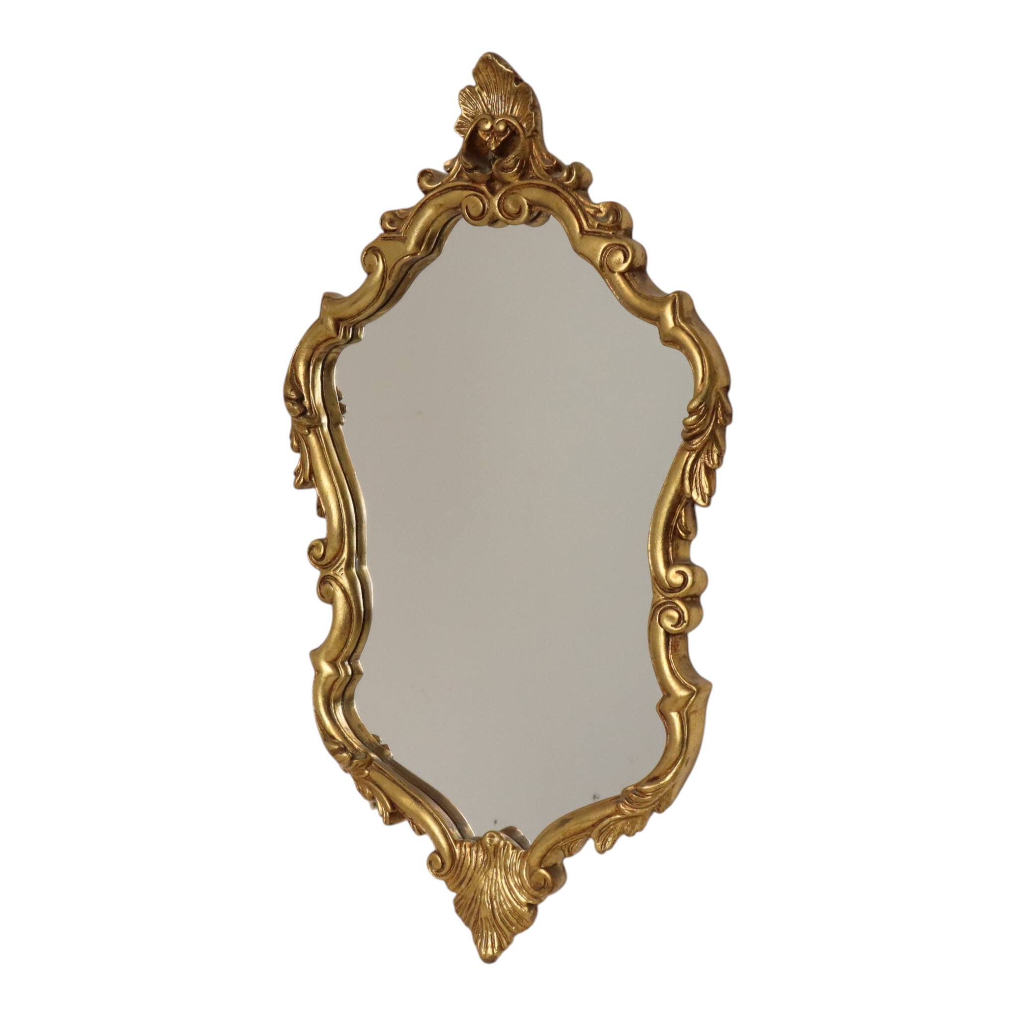 Classic Gold Crested Mirror, French Baroque Style, 74 cm