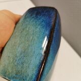 Vase in several shades of blue, from Danish Stogo art pottery. Estimated 1970-1980s