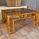 Coffee table Roche Bobois, 1970, rattan and smoked glass