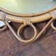 Oval rattan mirror from the 1950s France