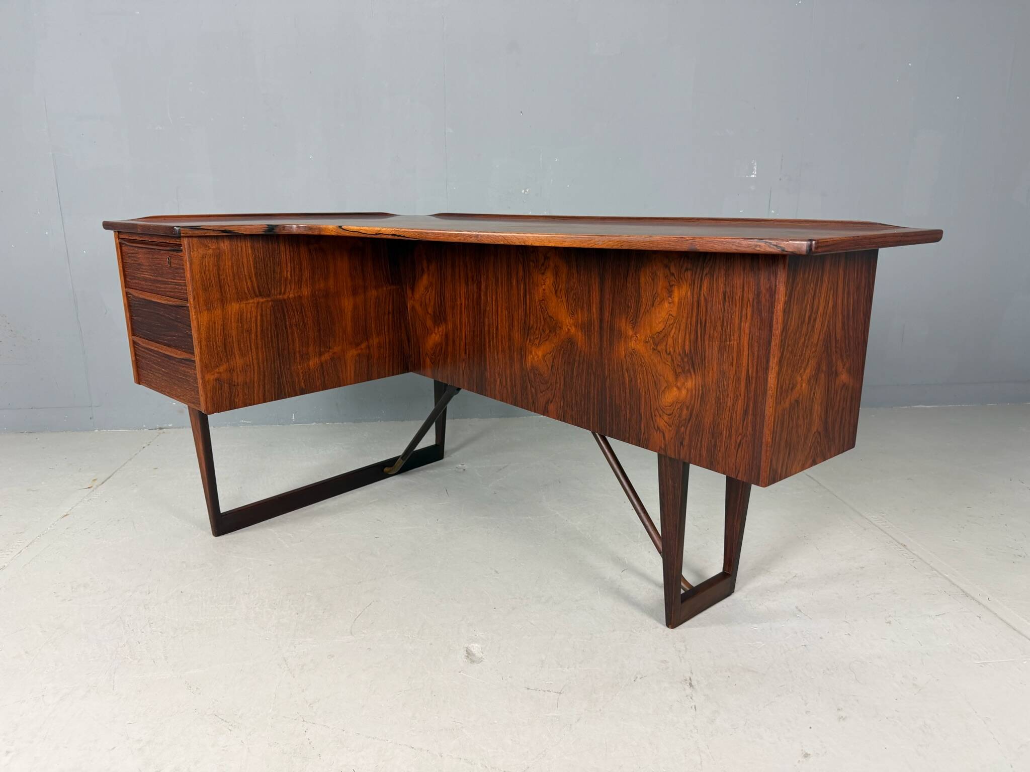 1960s Peter Løvig Nielsen 'Boomerang' Desk Hedensted Møbelfabrik