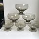 Set of 6 art deco design champagne glasses in smoked glass 30s-40s
