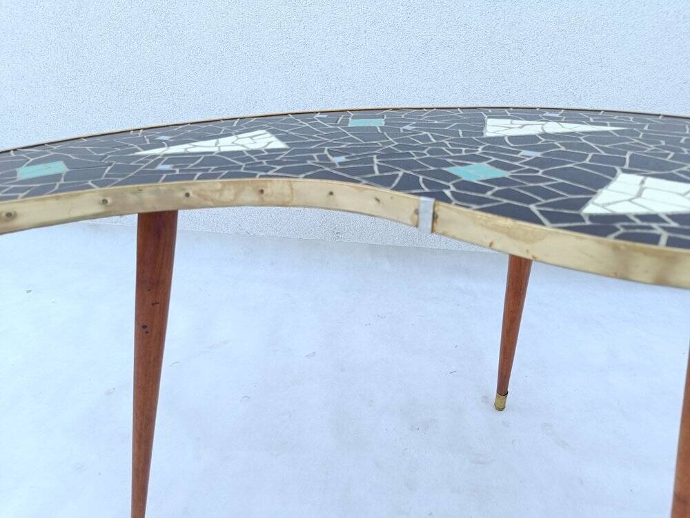 Kidney-shaped coffee table with mosaic top, 1950s