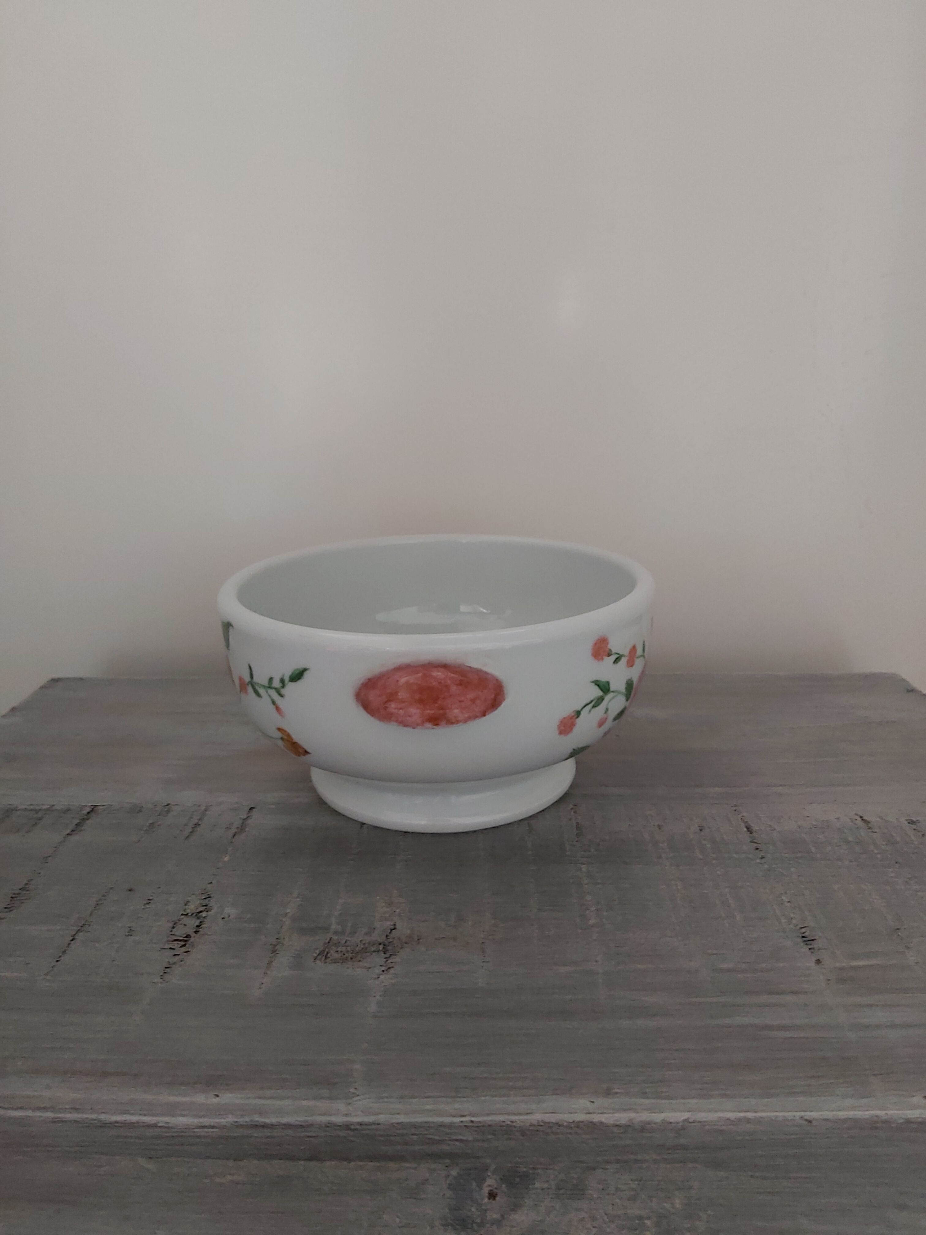 Flared bowl with CNP porcelain handles signed M.C.B. Noël 1980
