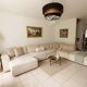 Canapé d'angle modulable xl bobochic nihad velours côtelé beige. très bon é
