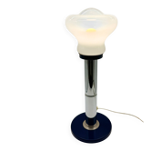 Large blue and chrome table lamp, Italy 1970s