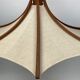 Teak and linen umbrella pendant by Domus, 1970s