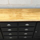 Craft furniture black patina two doors and eight drawers
