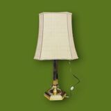 Hexagonal gold table lamp – Empire / Hollywood Regency style