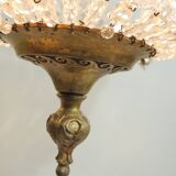 Antique crystal pendant chandelier – vintage Empire style – bronze