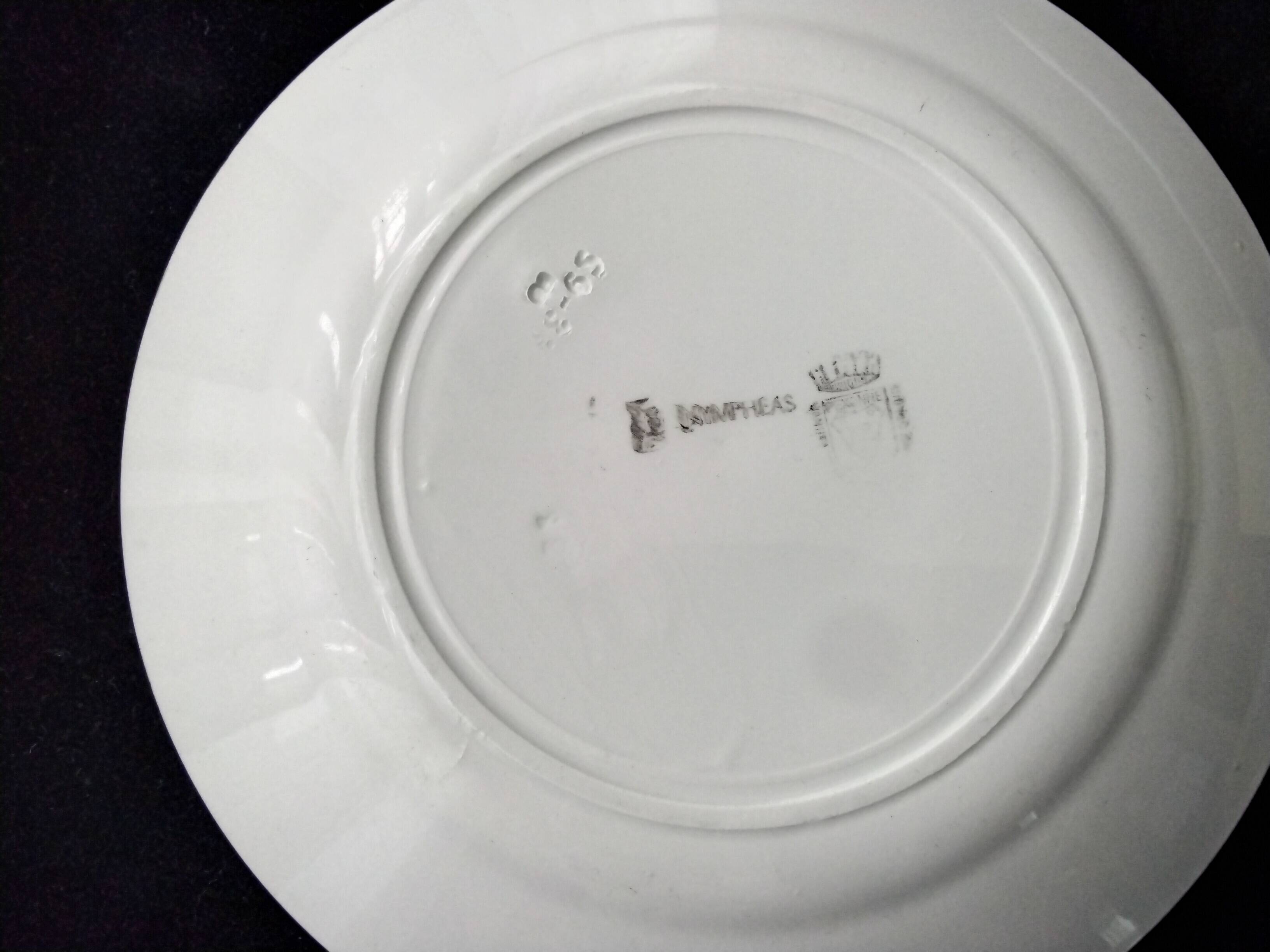 Set of 3 flat plates Pexonne Fenal Frères Nymphéa model