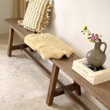 Large antique farmhouse bench 252 cm raw wood patinated