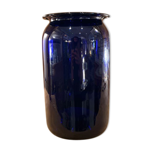 Pot en verre bleu cobalt