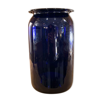 Pot en verre bleu cobalt