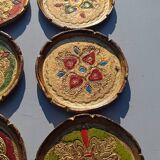 Eight Venetian Florentine coasters