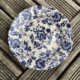 5 vintage plates with blue flowers