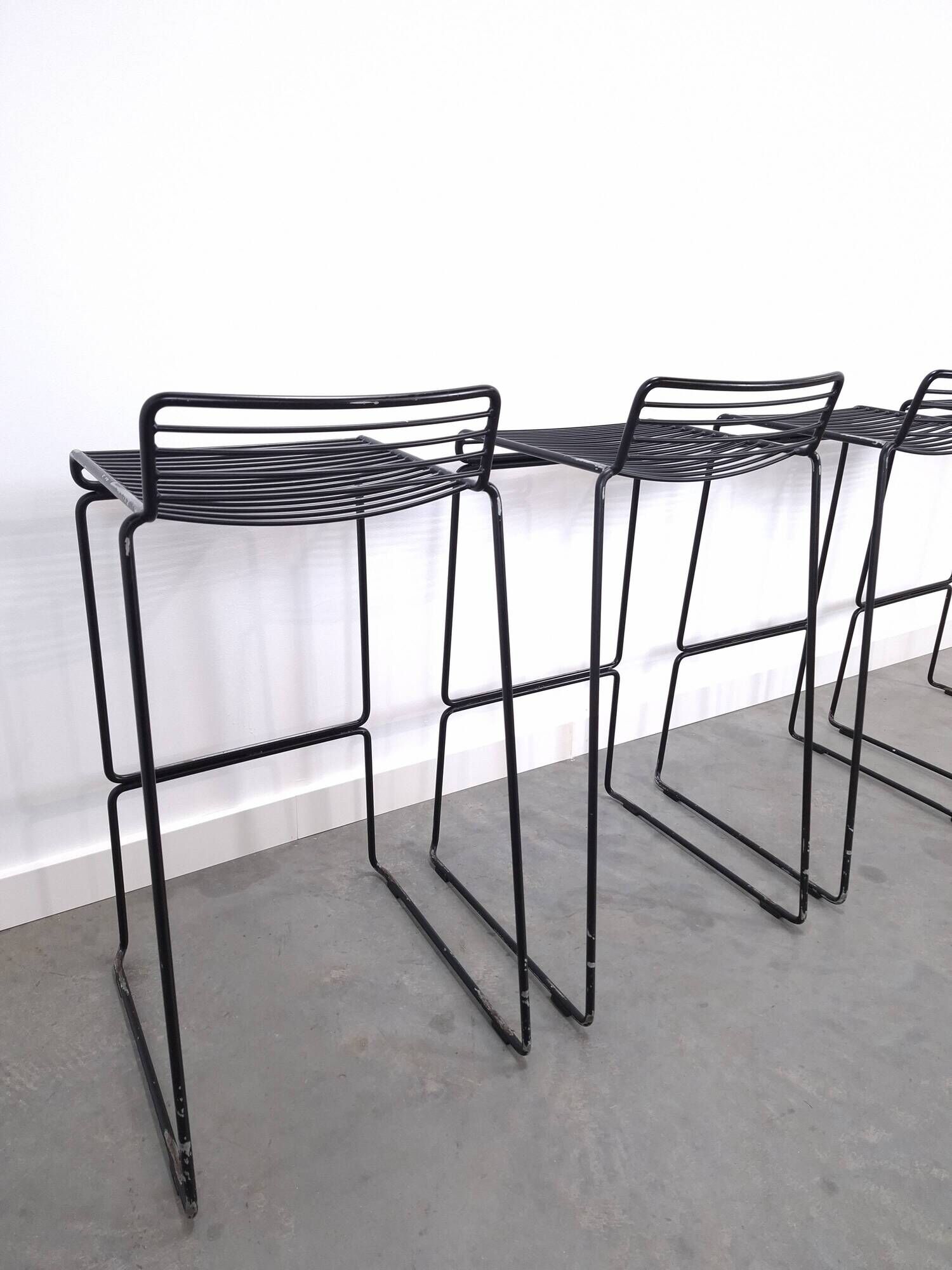 Set 4 x Zwarte HAY barkruk, Hee Welling