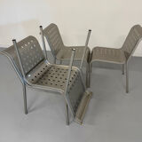 4 chaises en aluminium design italien des années 90 Calligaris italy