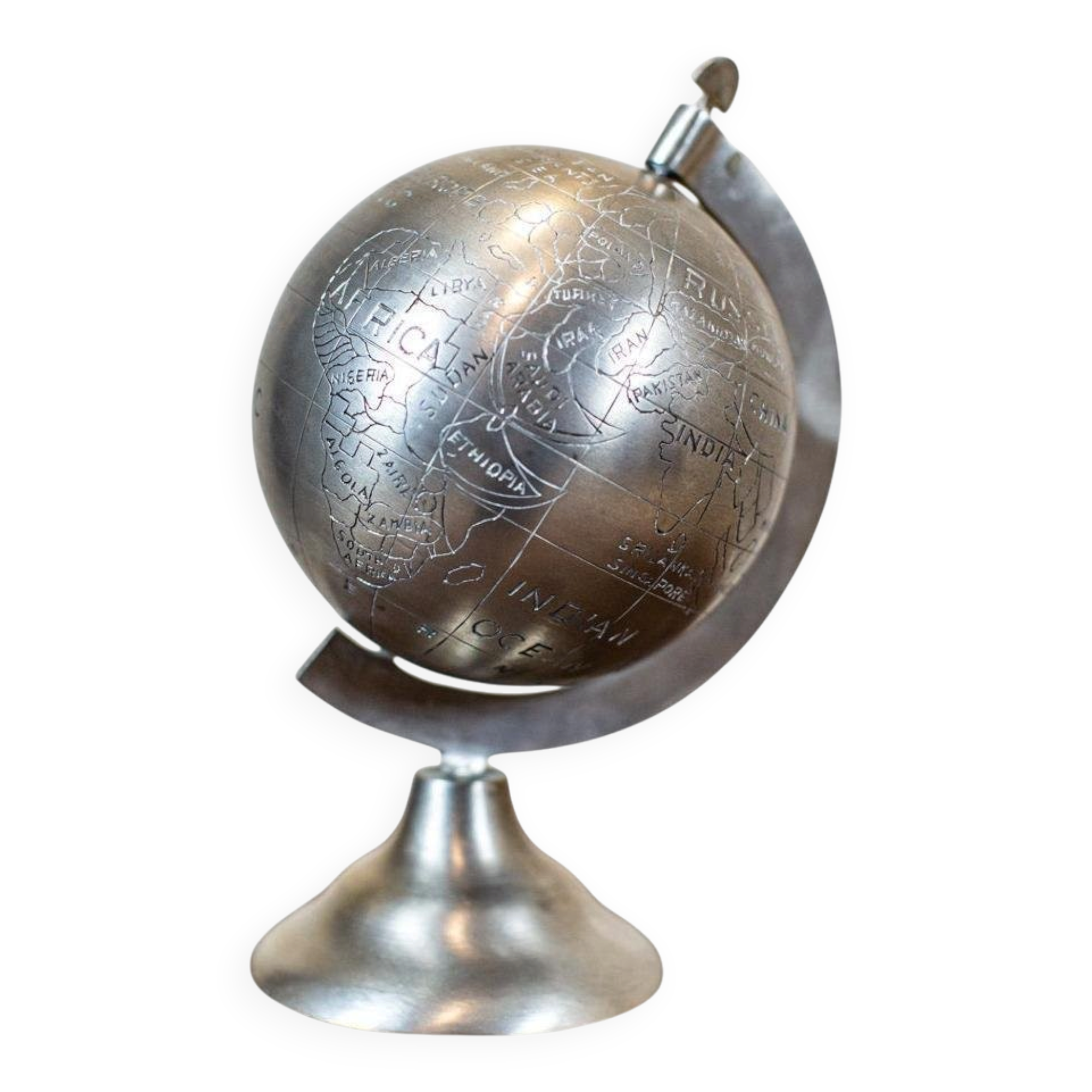 Vintage Decorative Metal Globe, 1950s