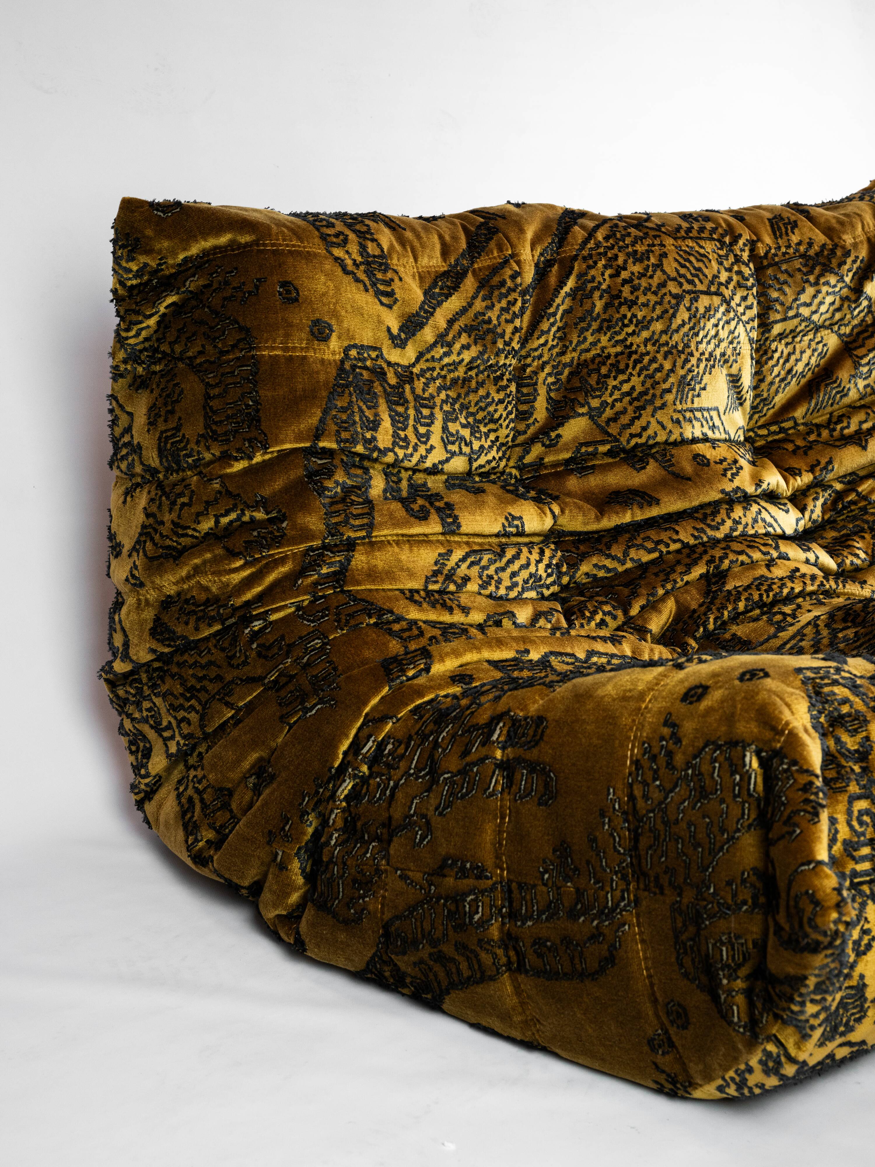 Togo 2-seater sofa Ligne Roset Mountain Tiger fabric by Dedar
