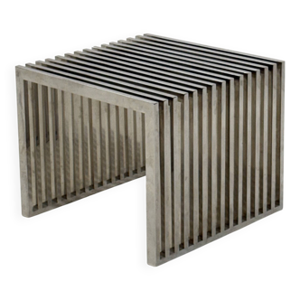 Table d'appoint Eichholtz Carlisle en acier inoxydable poli
