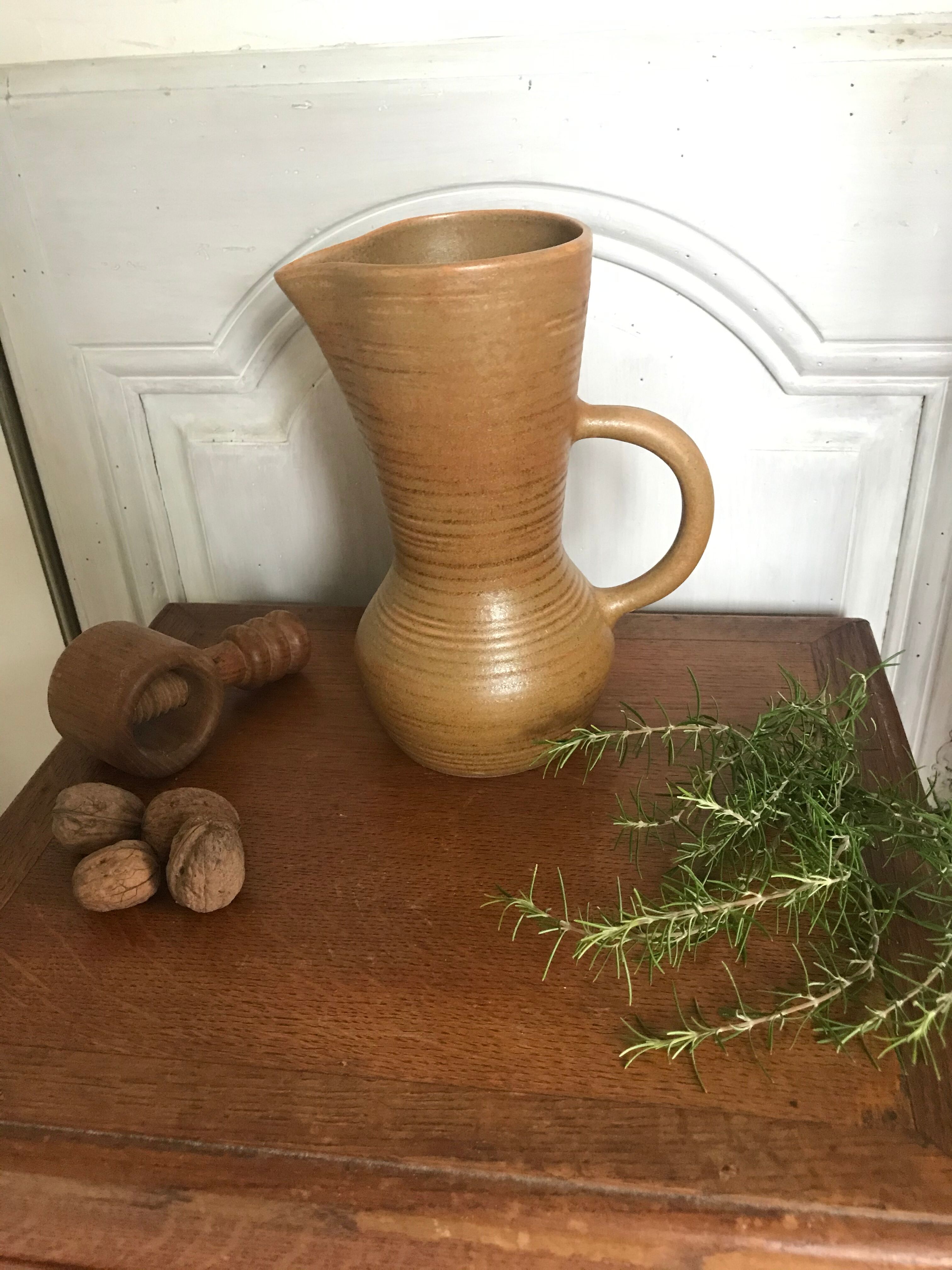 Vintage Digoin sandstone pitcher