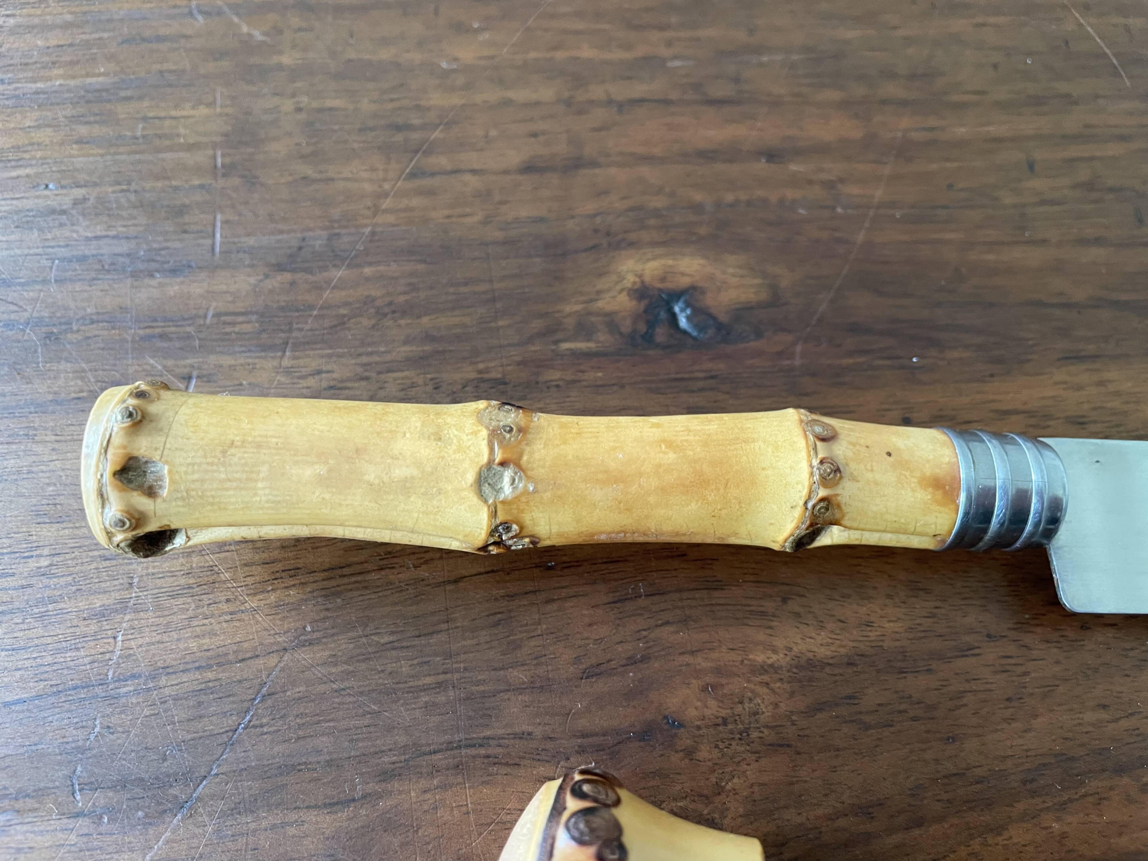 Vintage bamboo handle cutlery