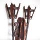 Pair of brutalist wood candle holders