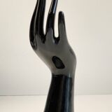 Handmade vintage black ceramic ring sizer vase