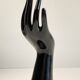 Handmade vintage black ceramic ring sizer vase
