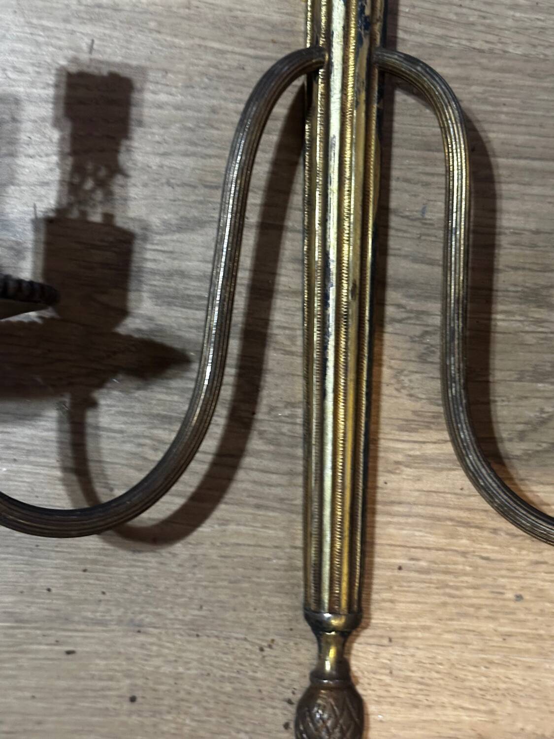 Pair of wall sconces in gilded brass – 2 lights – Louis XVI style