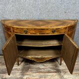 Important Louis XVI chest of drawers with half-moon marquetry doors