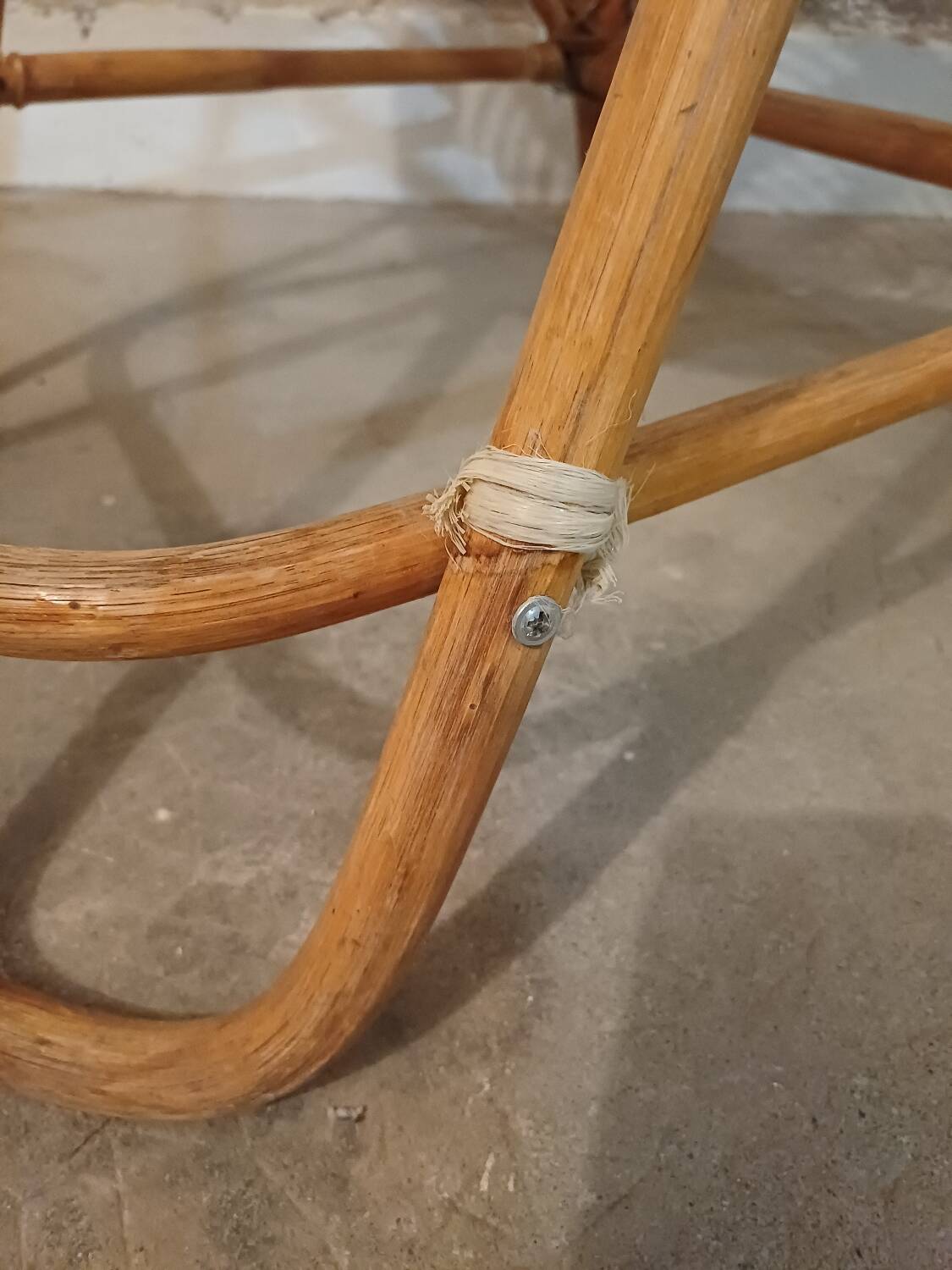 Rattan high chair, bamboo