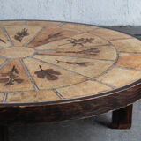 Table basse de Roger Capron, design ovale, France, années 1960