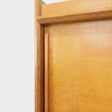 Armoire dressing vintage Guillerme et Chambron en chêne massif années 60