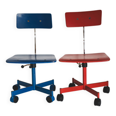 Paire de chaises de bureau pour enfants Jørgen Rasmussen pour Kevi